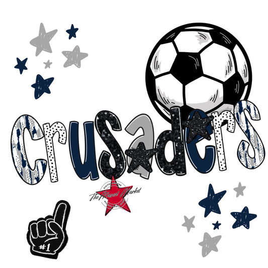 Crusaders Soccer Scrape-Navy-Grey