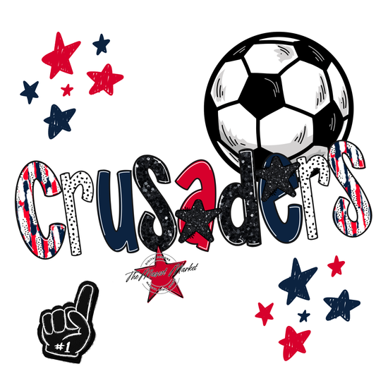 Crusaders Soccer Scrape-Navy-Red