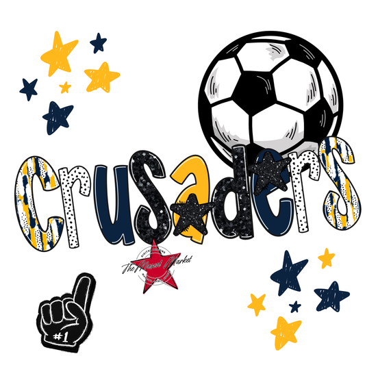 Crusaders Soccer Scrape-Navy-Yellow