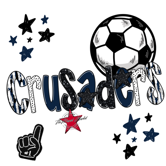 Crusaders Soccer Scrape-Navy