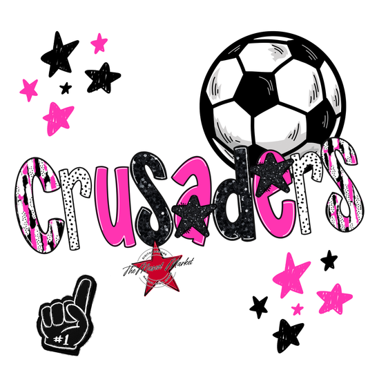Crusaders Soccer Scrape-Pink