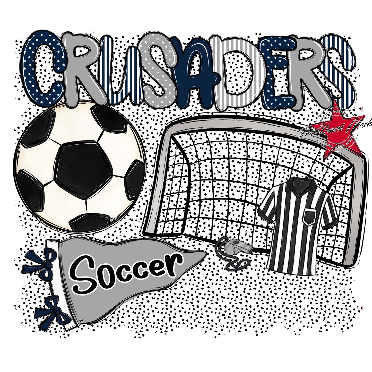 Crusaders Soccer Spirit-Navy & Grey