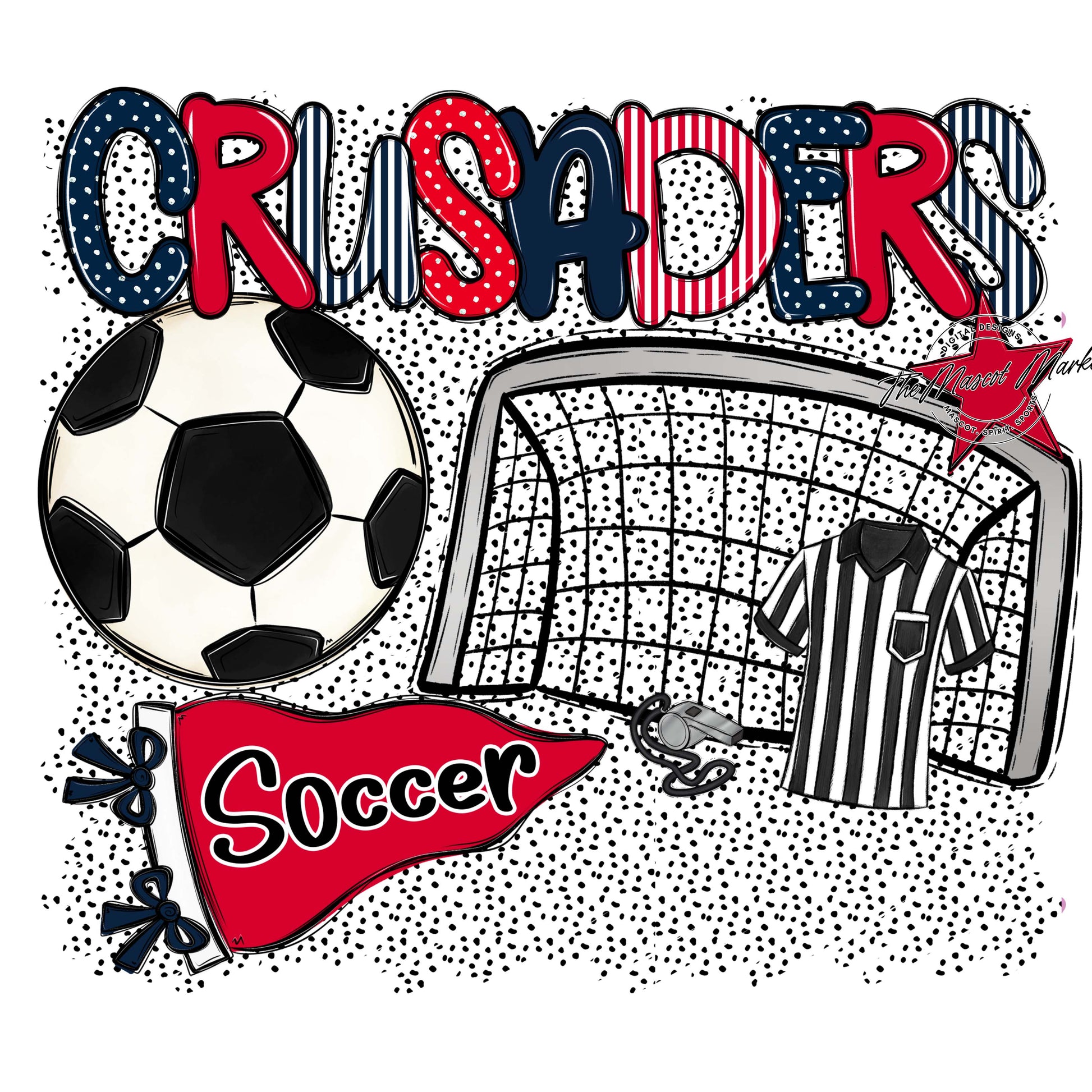 Crusaders Soccer Spirit-Navy & Red