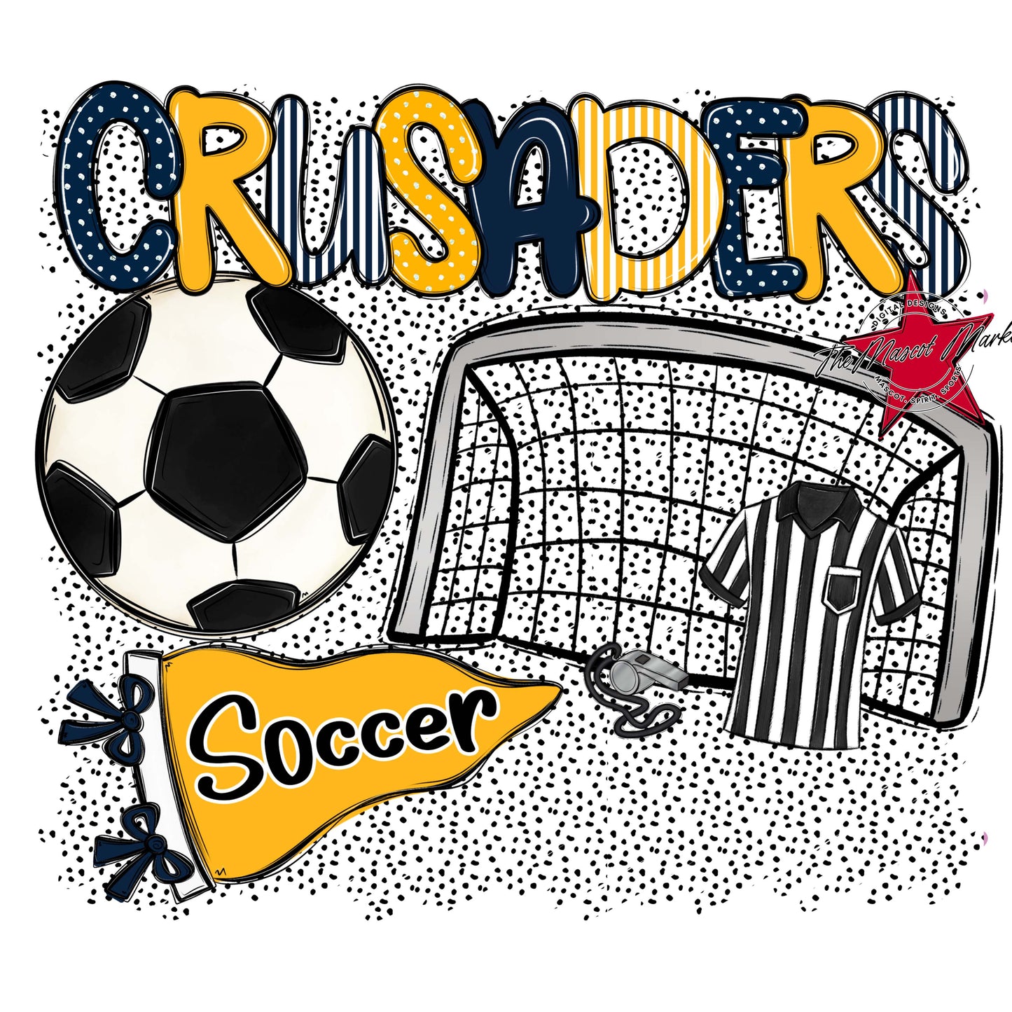 Crusaders Soccer Spirit-Navy & Yellow