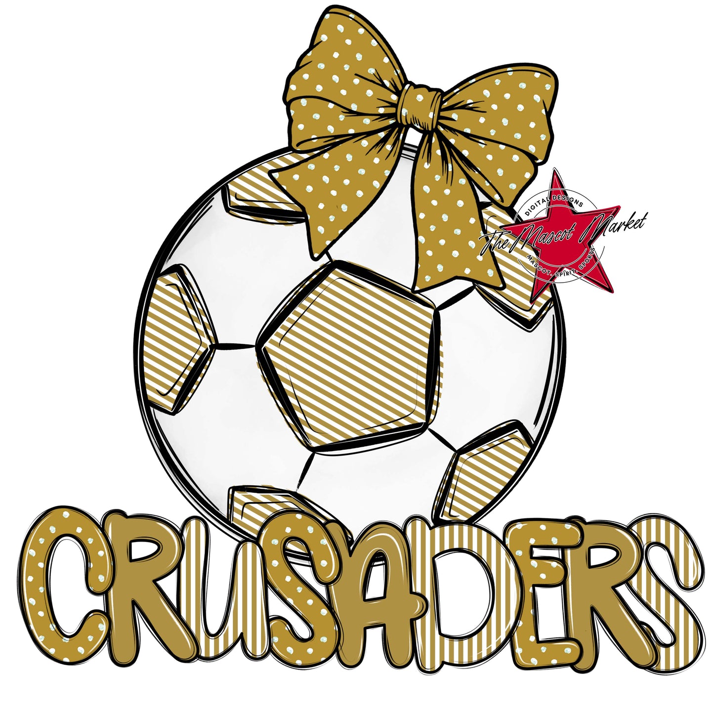 Crusaders Soccer Spirit Design-Gold