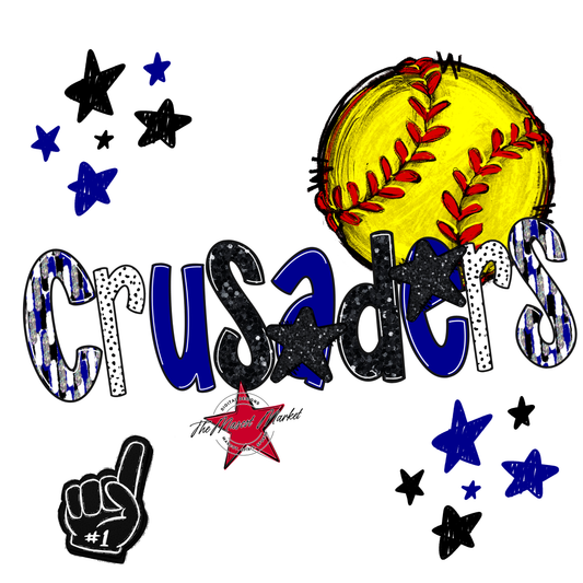 Crusaders Softball Scrape-Blue