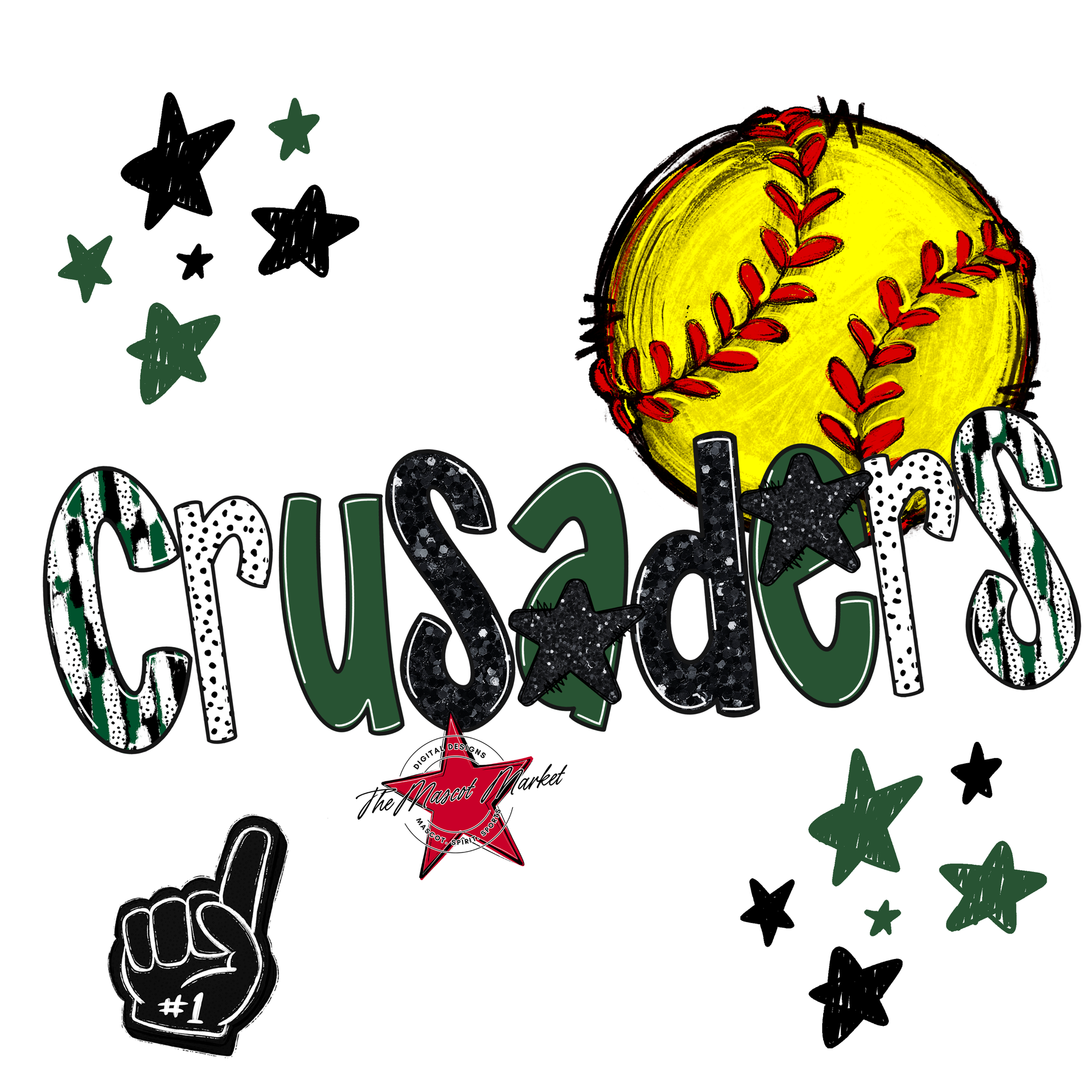 Crusaders Softball Scrape-Green