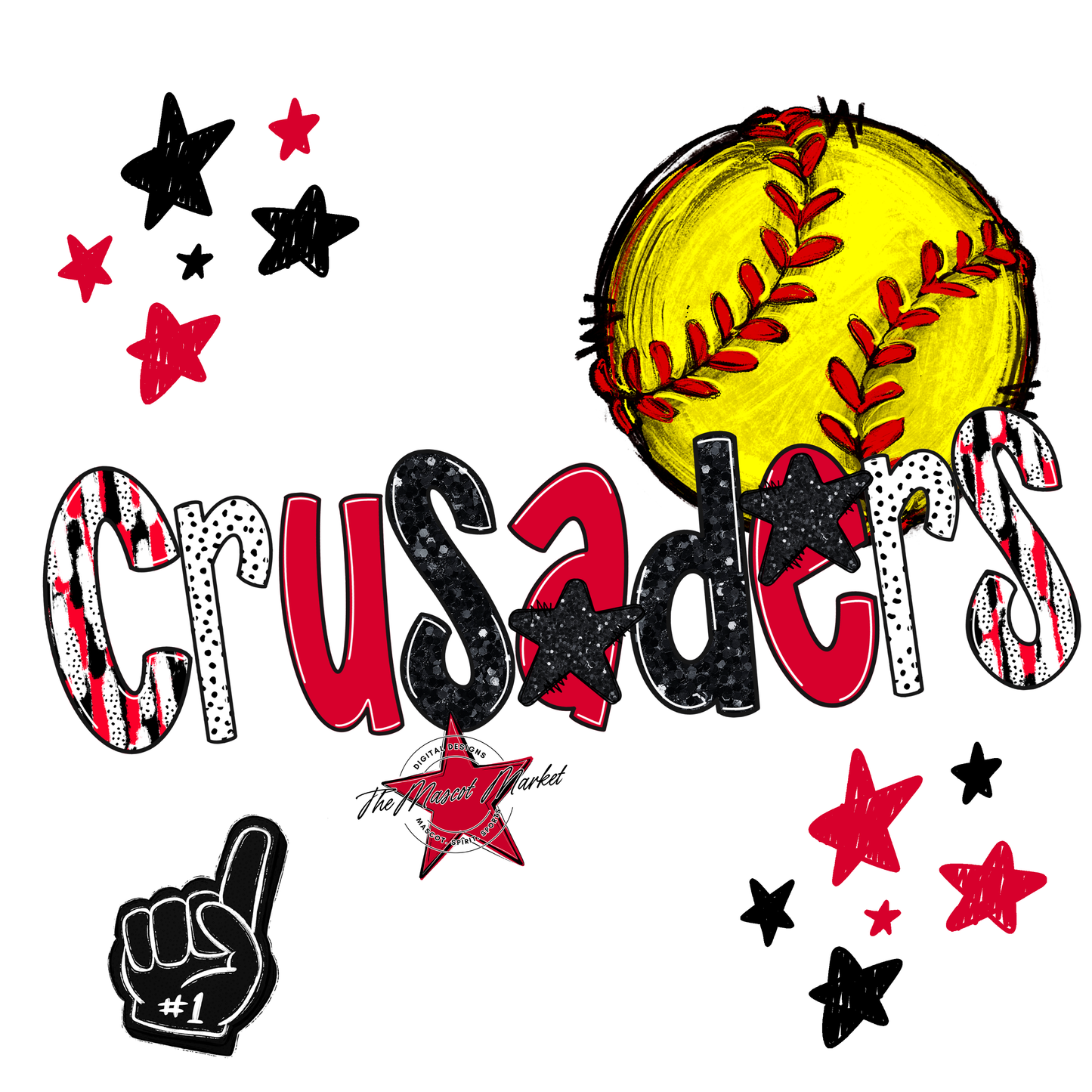 Crusaders Softball Scrape-Red
