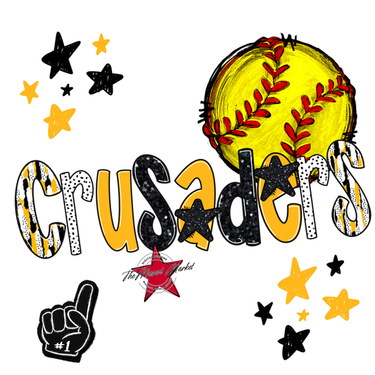 Crusaders Softball Scrape-Yellow