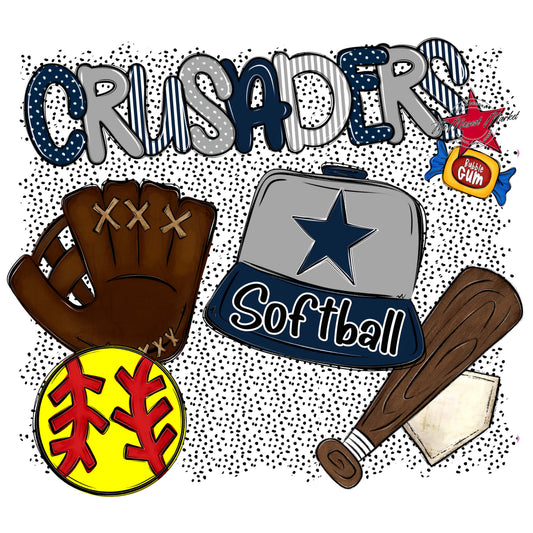 Crusaders Softball Spirit-Navy & Grey