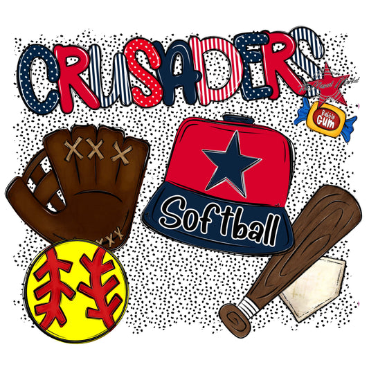 Crusaders Softball Spirit-Navy & Red