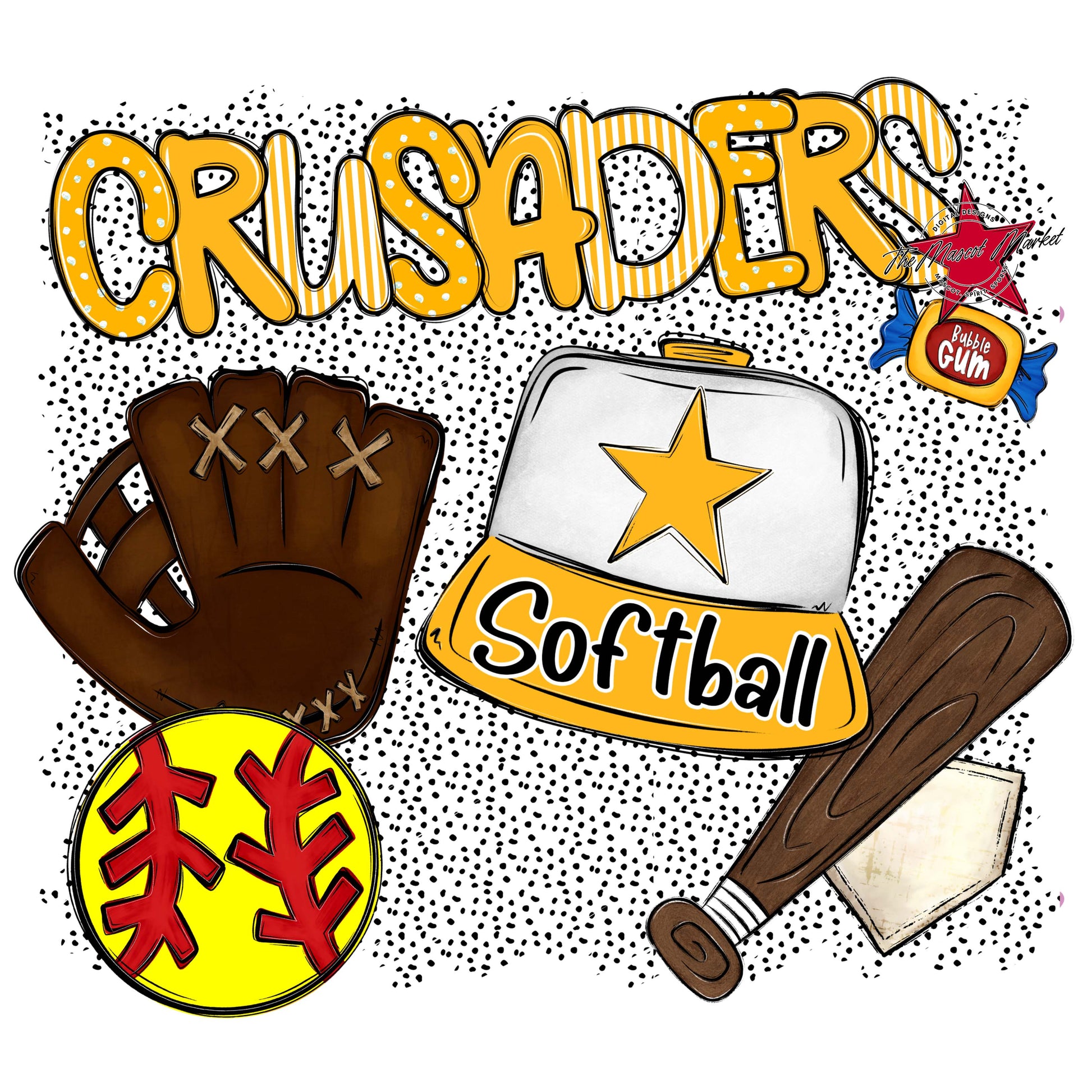 Crusaders Softball Spirit-Yellow