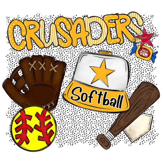 Crusaders Softball Spirit-Yellow