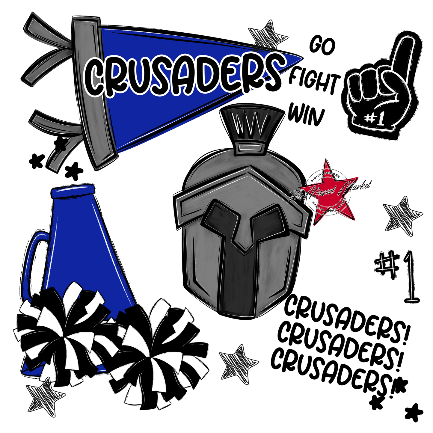 Crusaders Spirit Design-Royal Blue