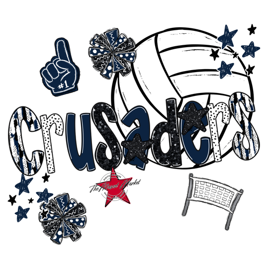 Crusaders Volleyball Scrape-Navy