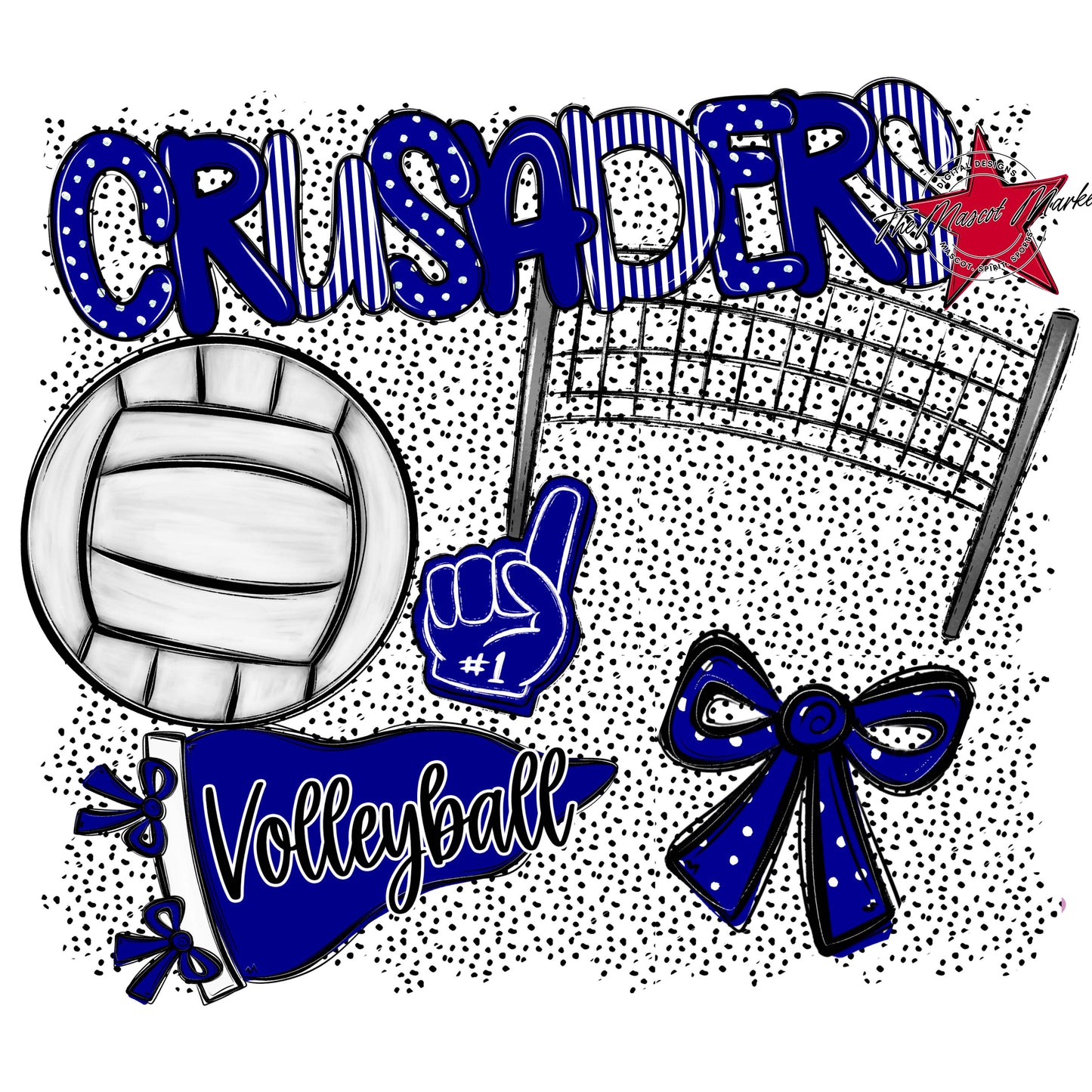 Crusaders Volleyball Spirit-Blue