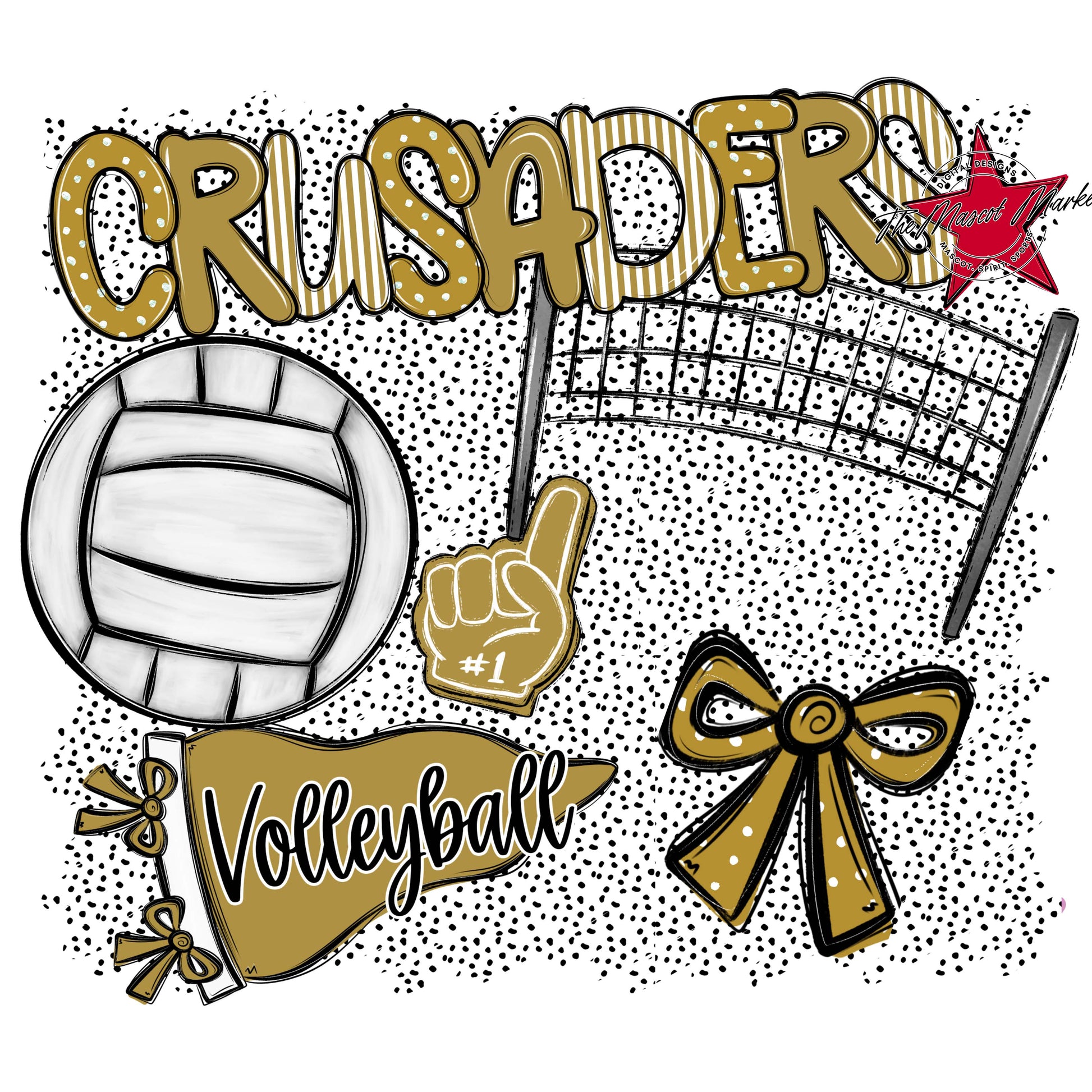 Crusaders Volleyball Spirit-Gold