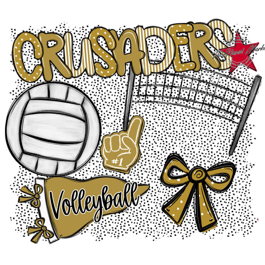 Crusaders Volleyball Spirit-Gold