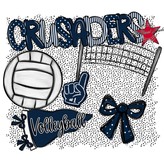 Crusaders Volleyball Spirit-Navy