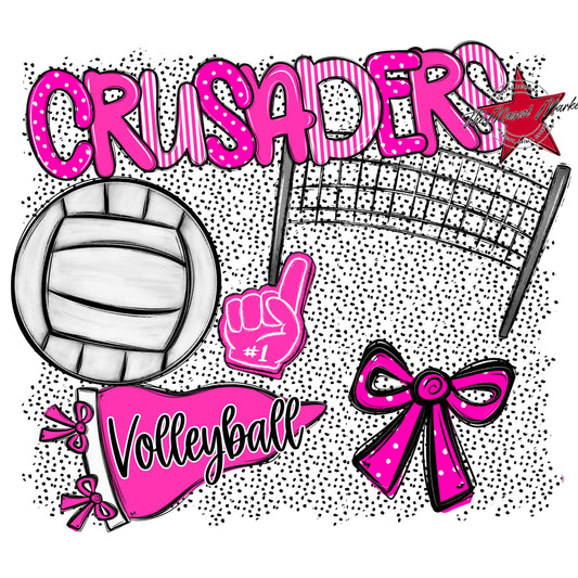 Crusaders Volleyball Spirit-Pink
