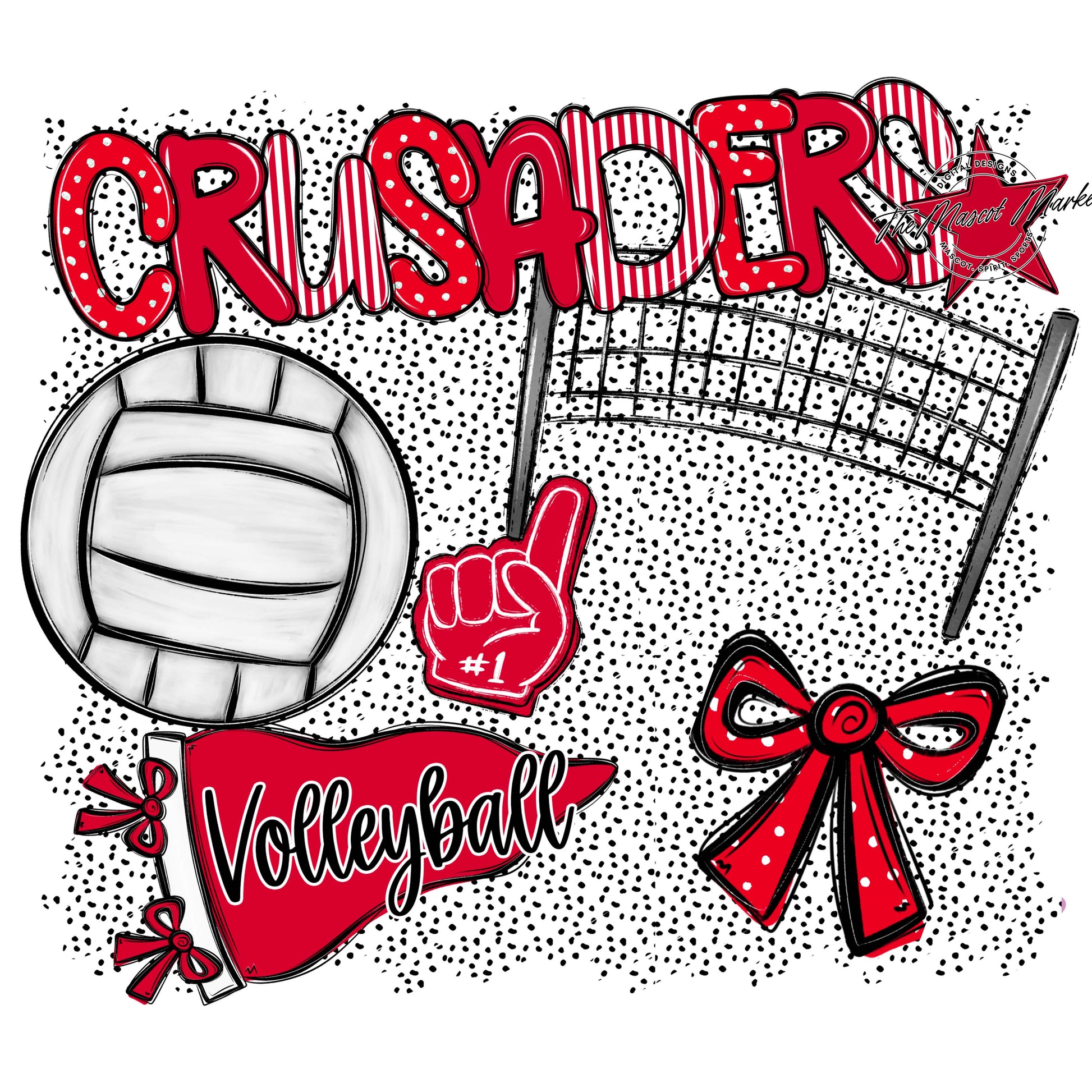 Crusaders Volleyball Spirit-Red
