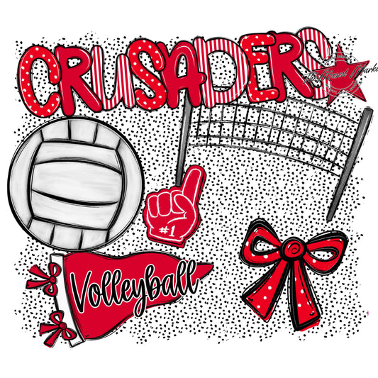 Crusaders Volleyball Spirit-Red