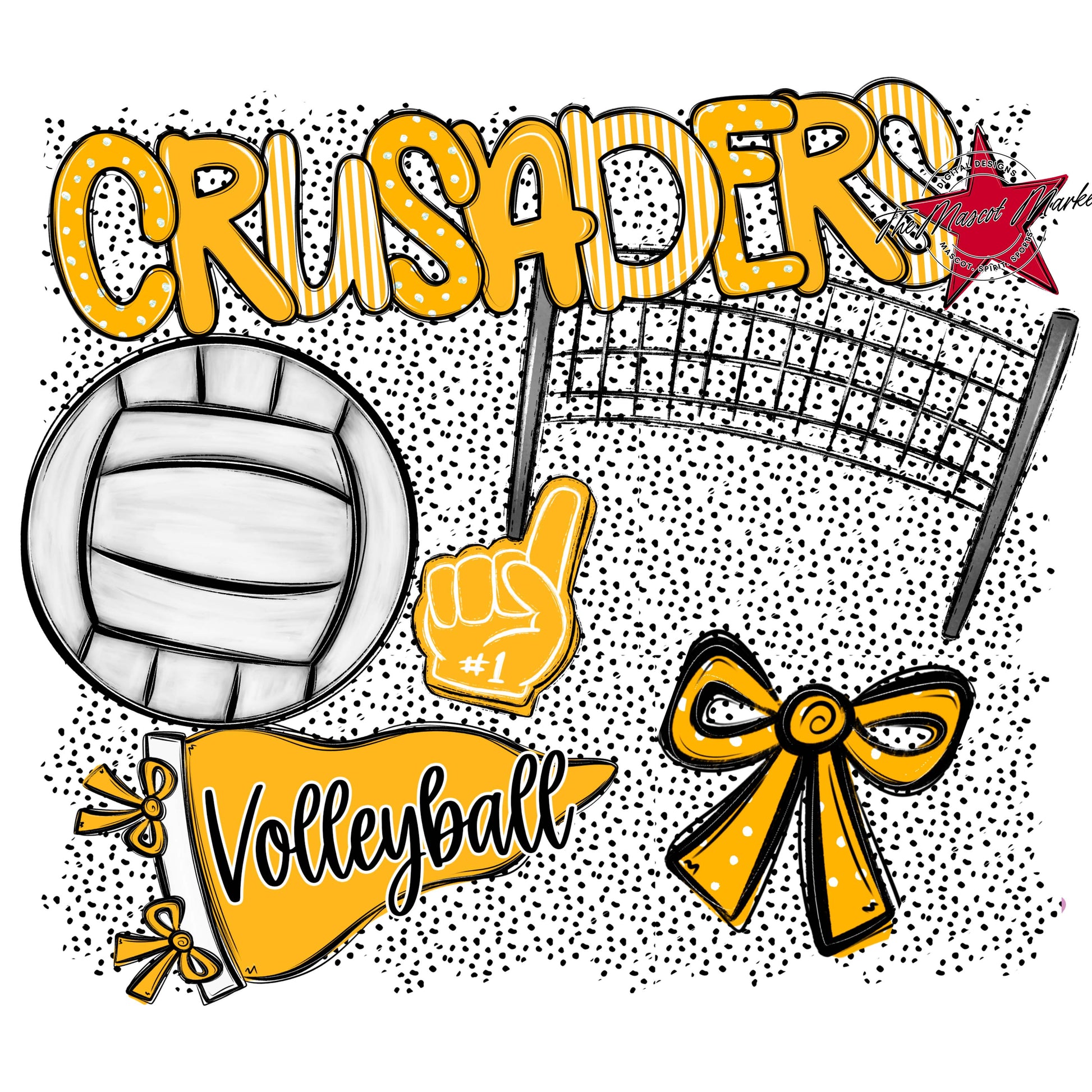 Crusaders Volleyball Spirit-Yellow