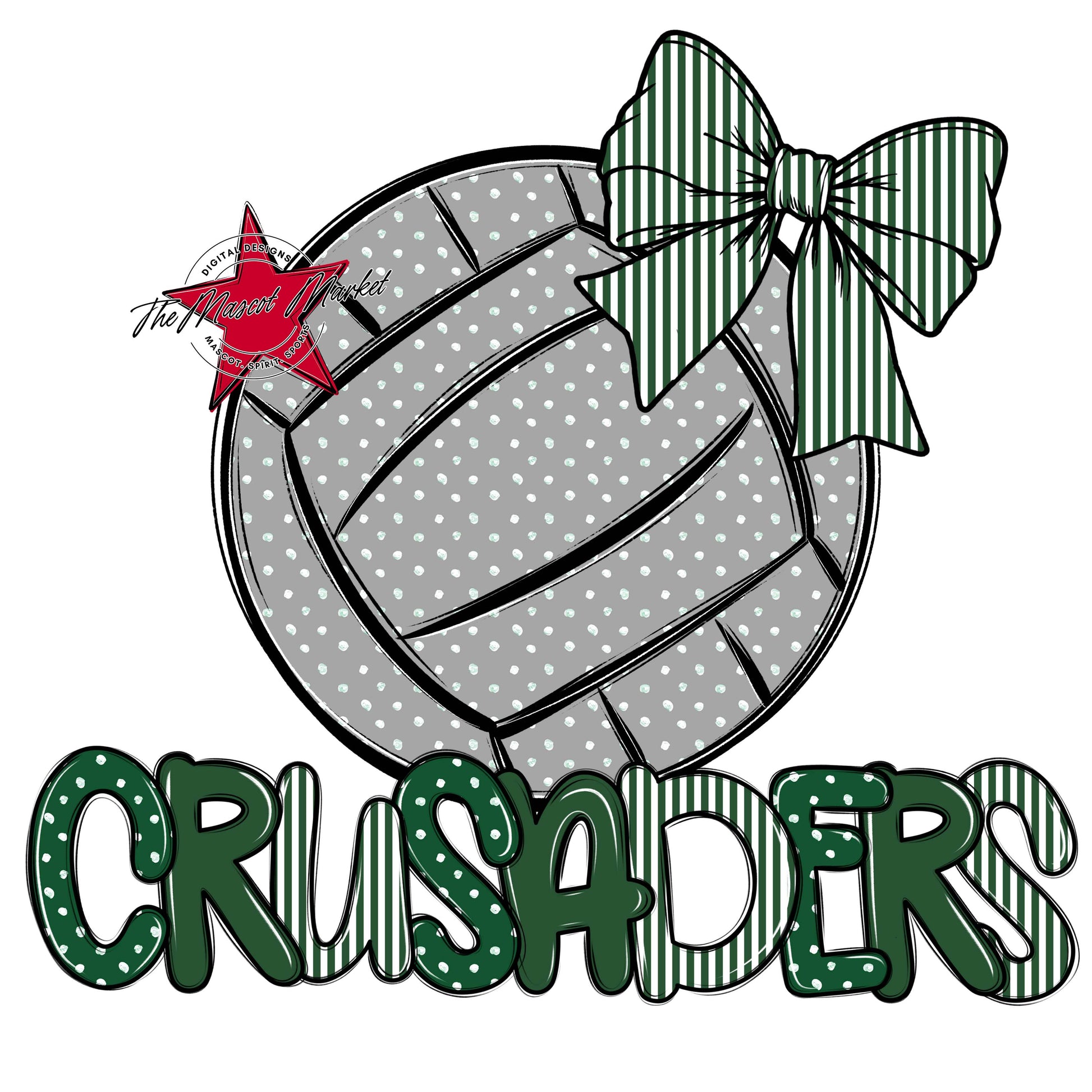 Crusaders Volleyball Spirit Design-Green