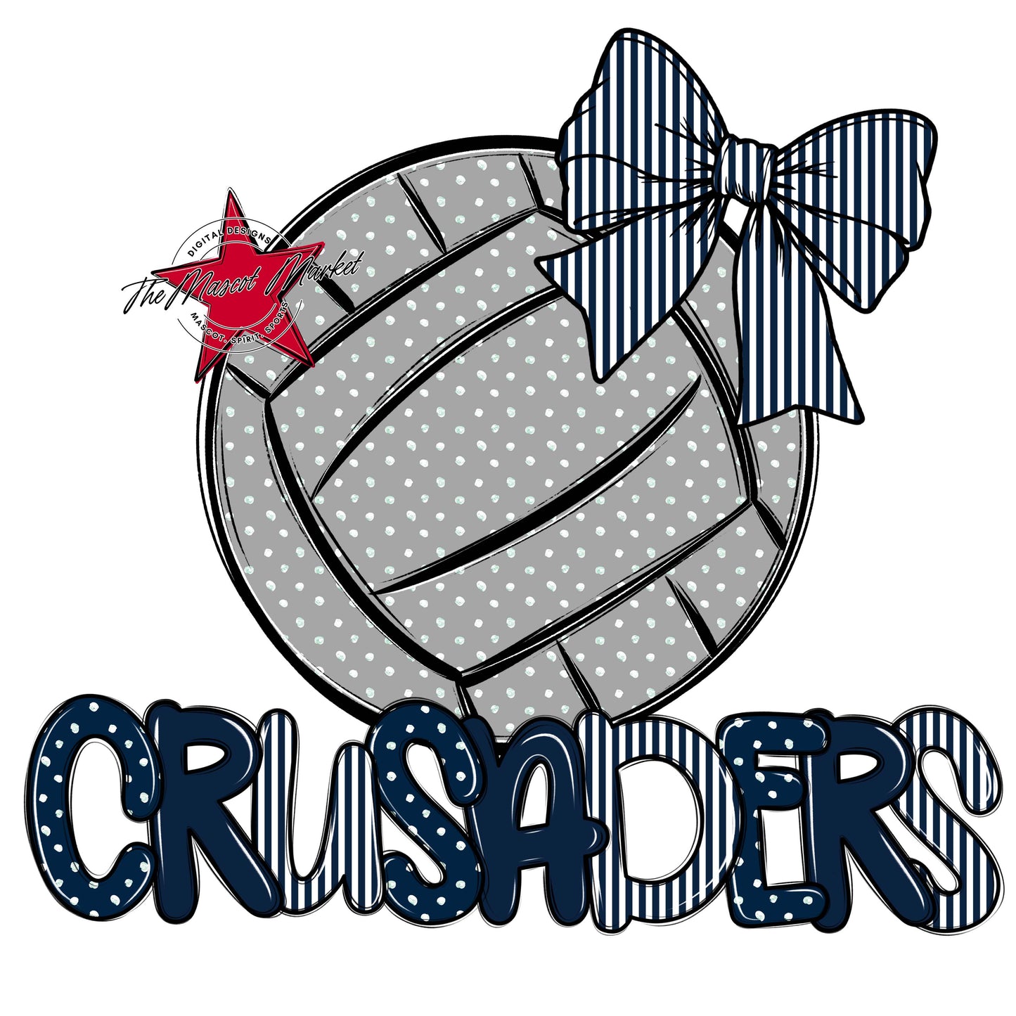 Crusaders Volleyball Spirit Design-Navy