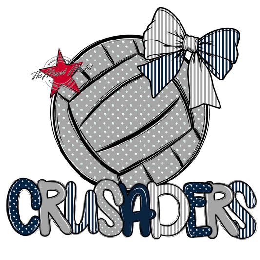 Crusaders Volleyball Spirit Design-Navy & Grey