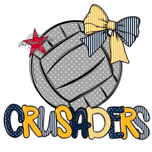Crusaders Volleyball Spirit Design-Navy & Yellow