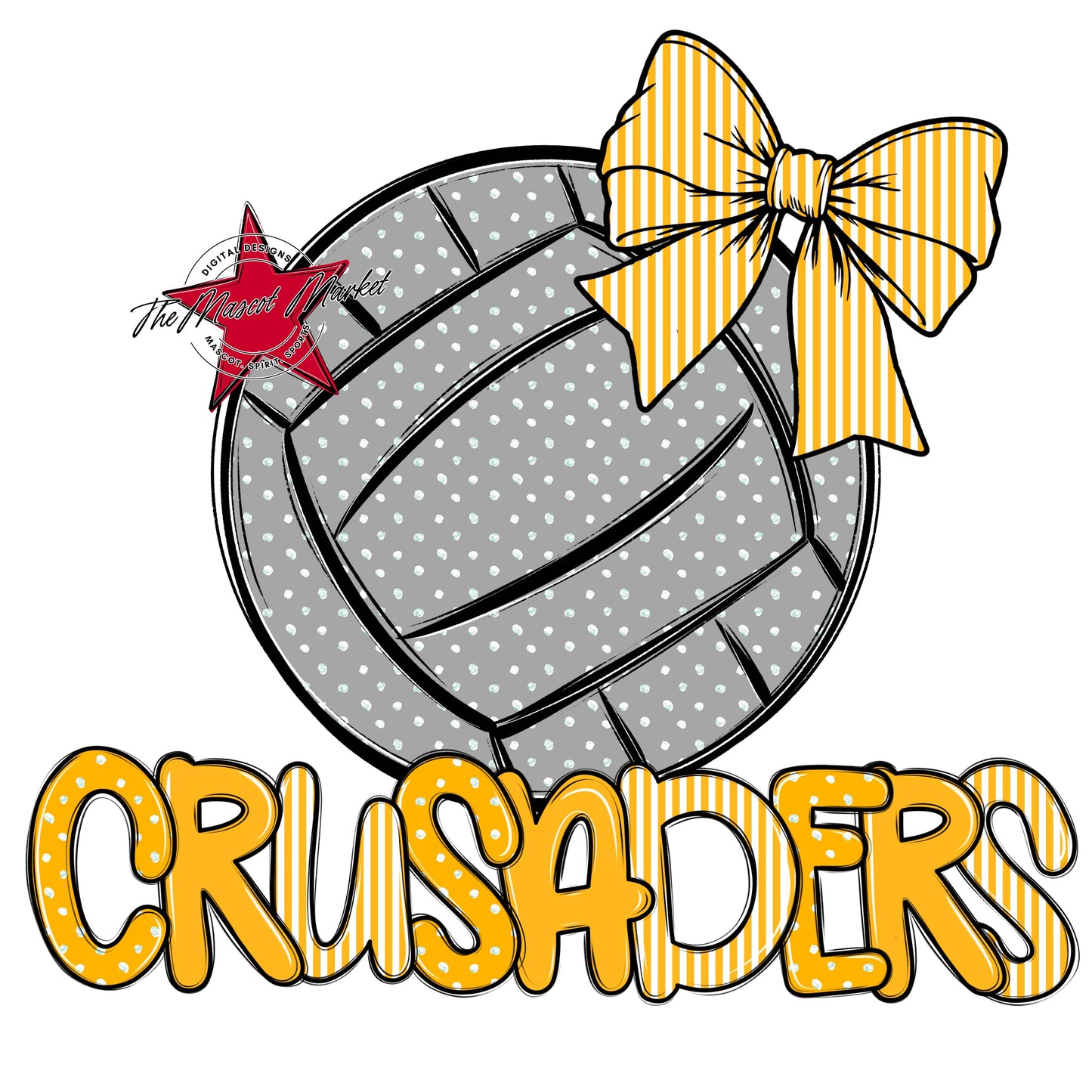 Crusaders Volleyball Spirit Design-Yellow