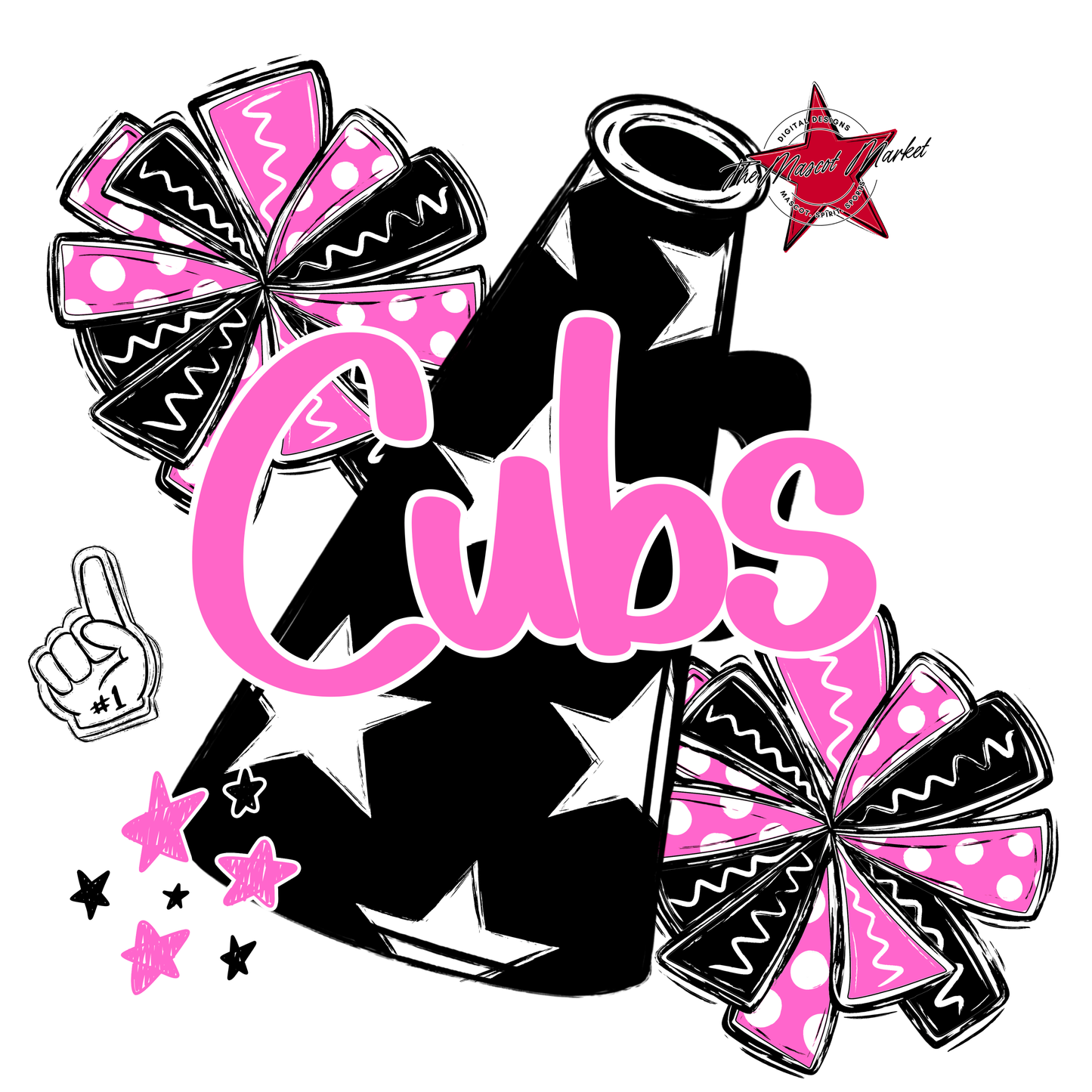 Cubs Alpha Megaphone Design-Baby Pink