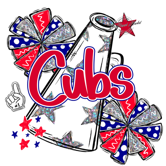 Cubs Alpha Megaphone Design-Blue-Red