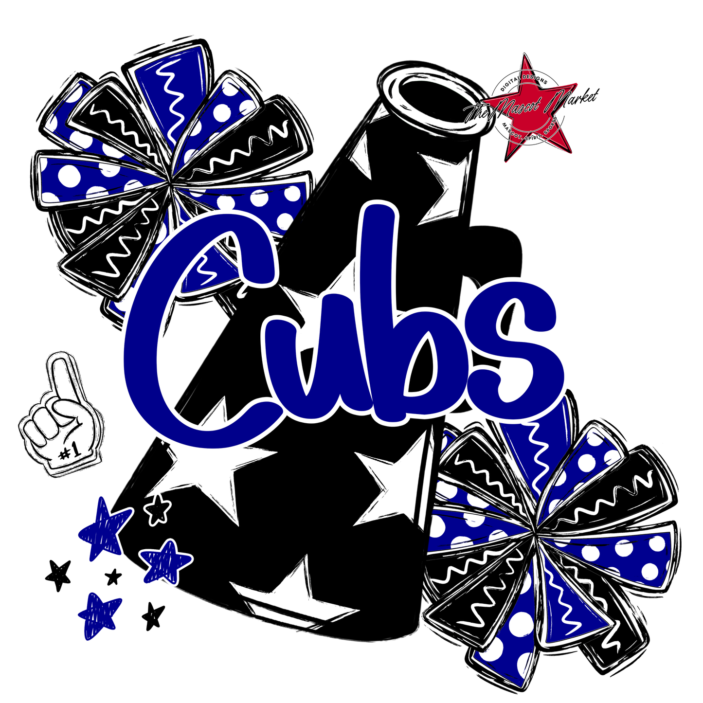 Cubs Alpha Megaphone Design-Blue