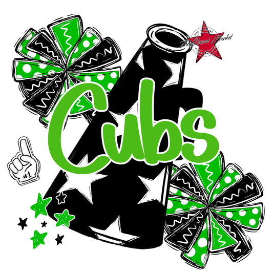 Cubs Alpha Megaphone Design-Bright Green
