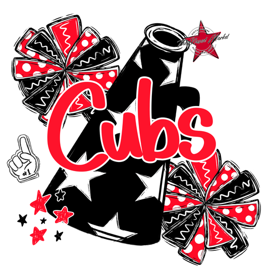 Cubs Alpha Megaphone Design-Bright Red