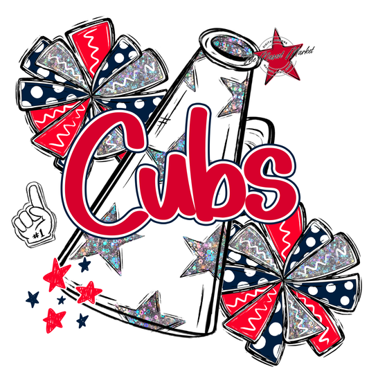 Cubs Alpha Megaphone Design-Navy-Red