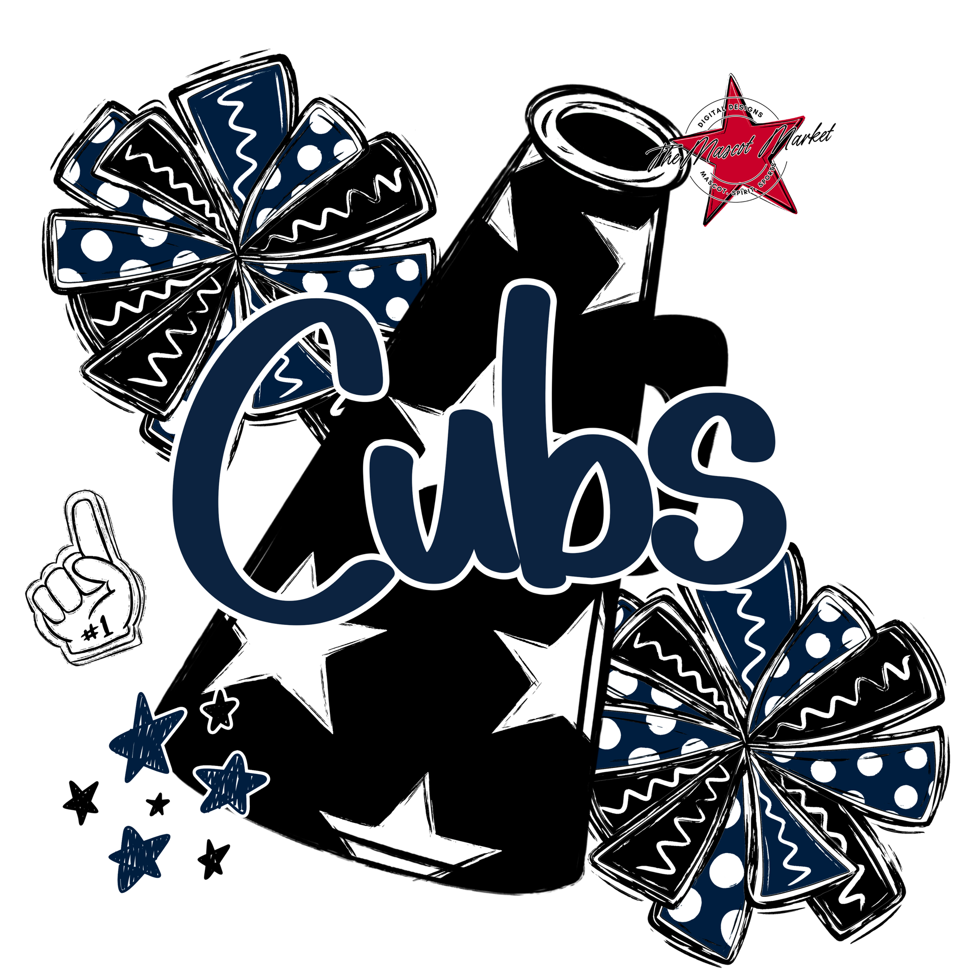 Cubs Alpha Megaphone Design-Navy