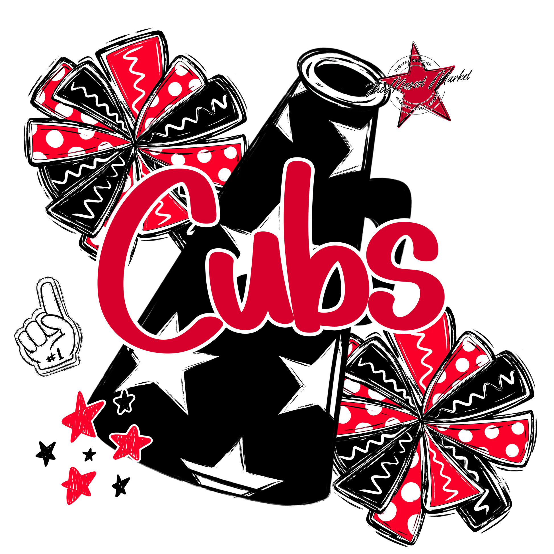 Cubs Alpha Megaphone Design-Red
