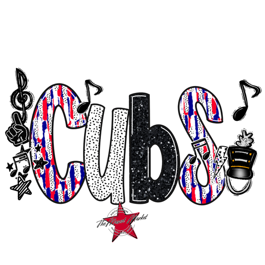 Cubs Band Scrape-Blue-Red
