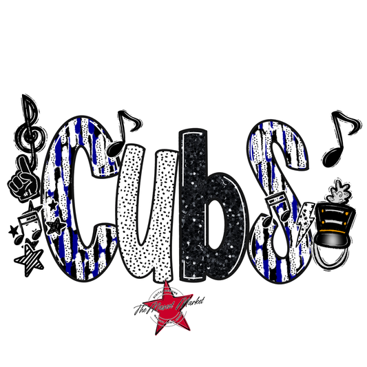 Cubs Band Scrape-Blue