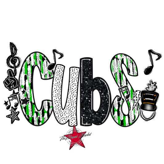 Cubs Band Scrape-Bright Green