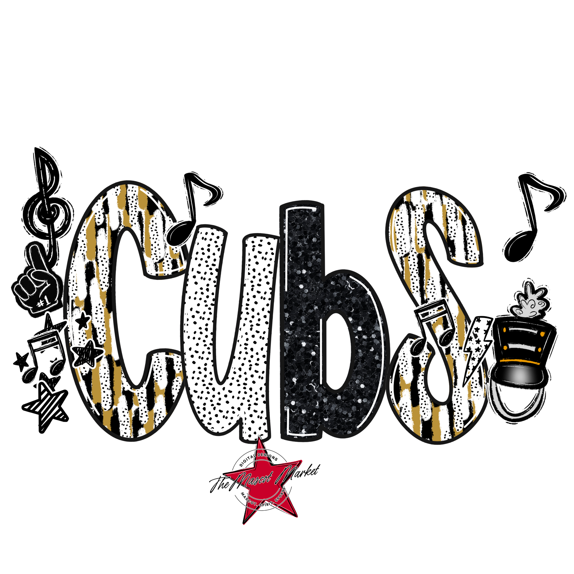 Cubs Band Scrape-Gold