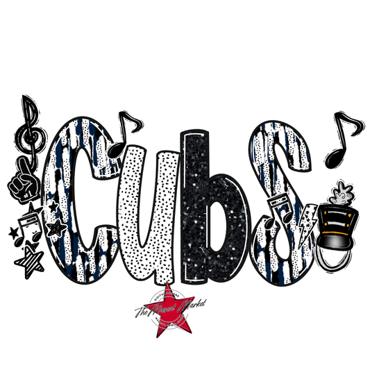 Cubs Band Scrape-Navy