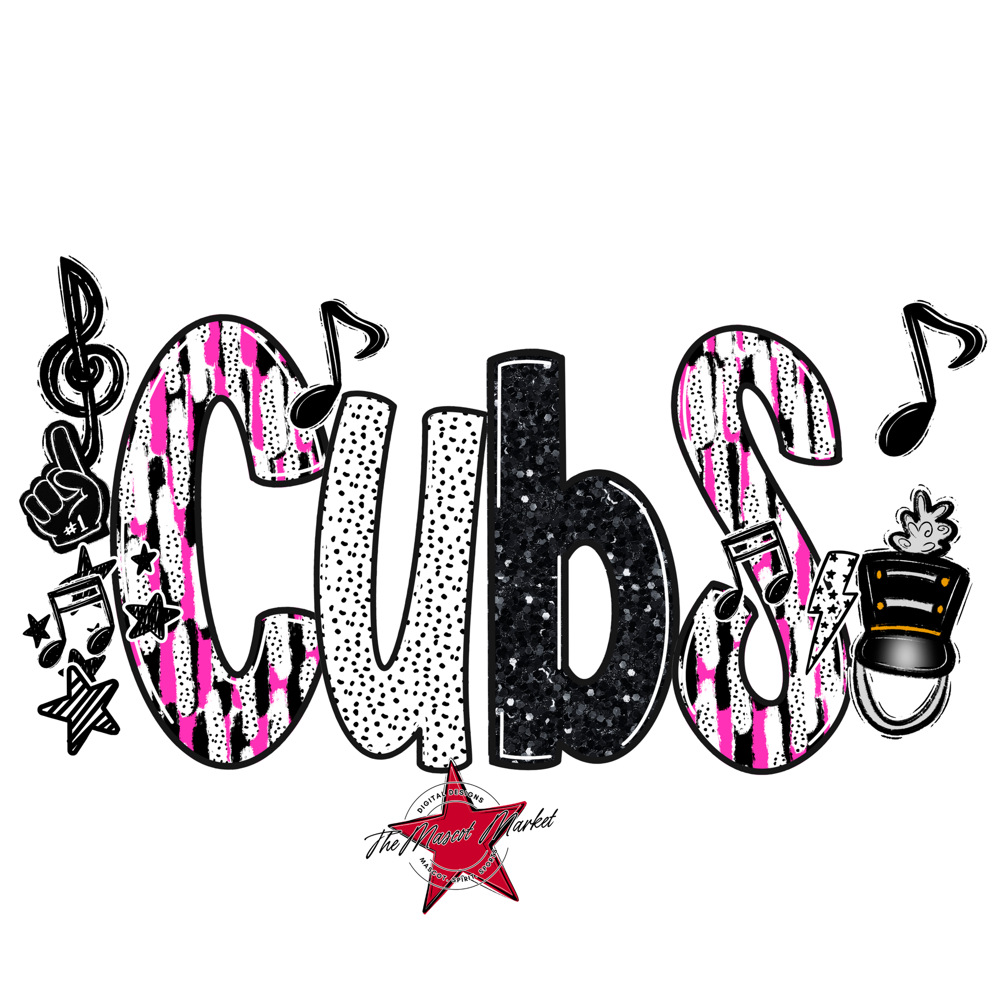 Cubs Band Scrape-Pink