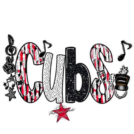 Cubs Band Scrape-Red
