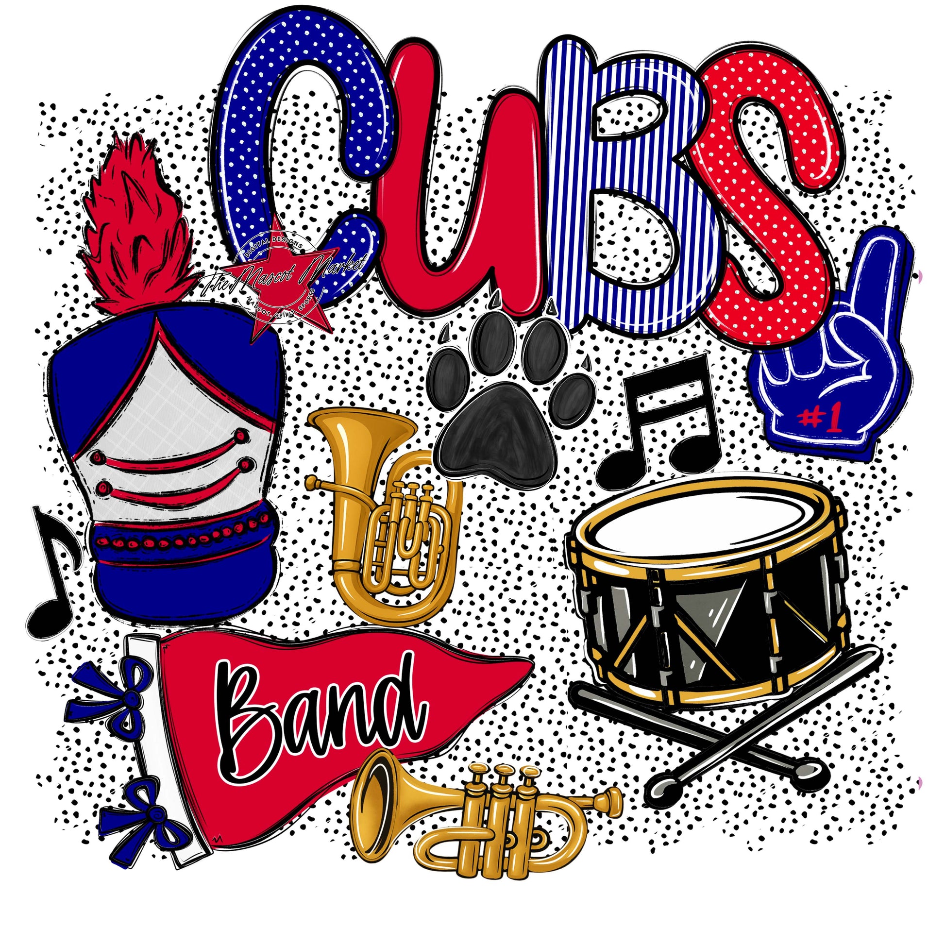 Cubs Band Spirit-Blue & Red