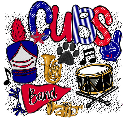 Cubs Band Spirit-Blue & Red