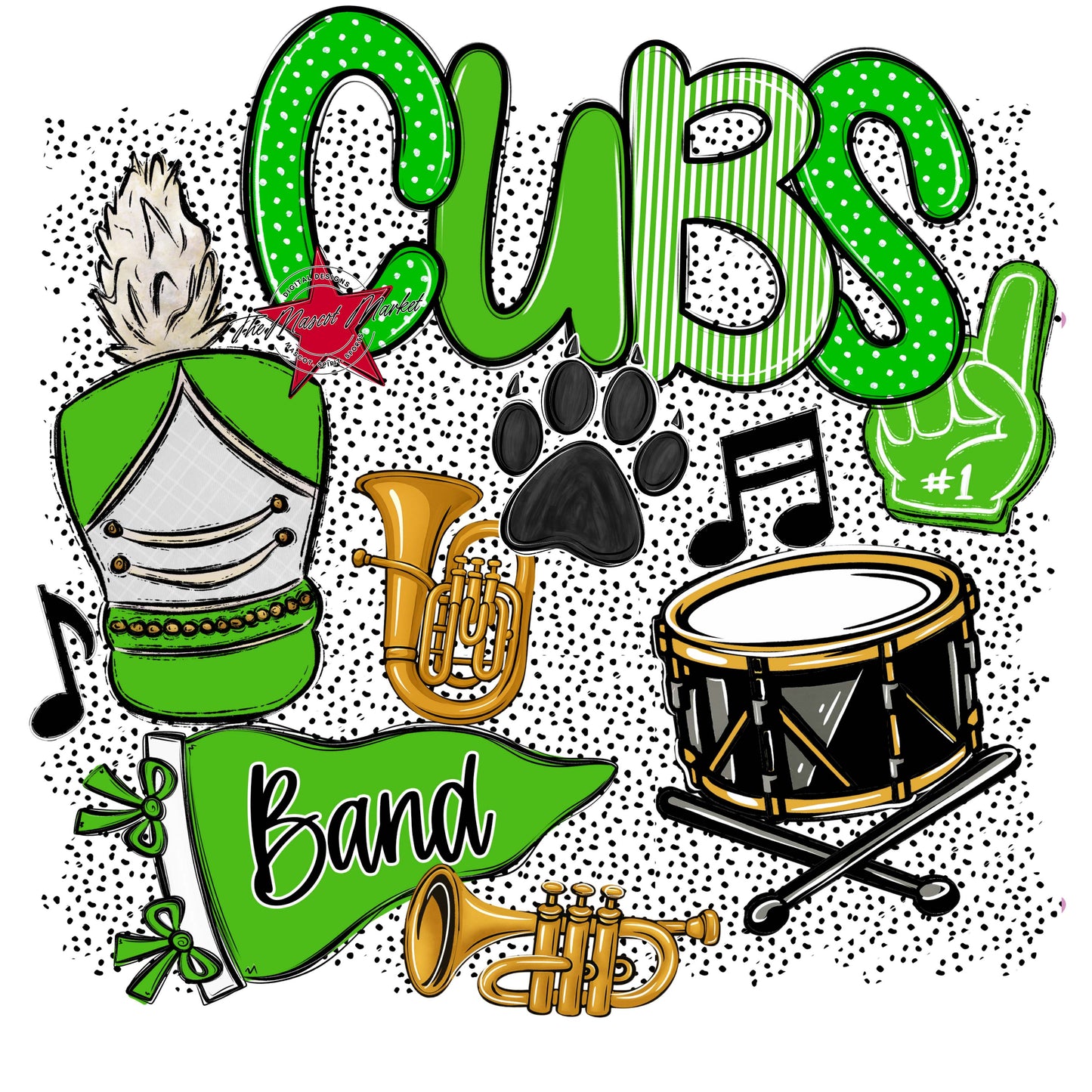 Cubs Band Spirit-Bright Green